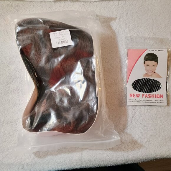 NWOT: Jiangtangfang Medium-Length Brown Wavy Wig - Picture 4 of 6